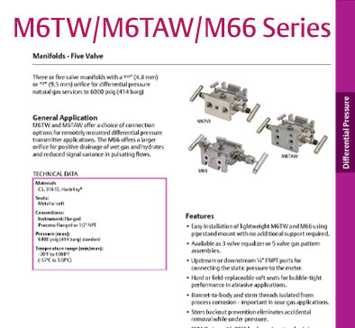M6TW / M6TAW / M66 Series - 5 Valve DP Manifolds